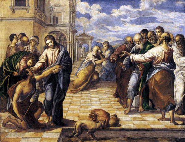 Эль Греко. Христос исцеляет слепого. Около 1567.