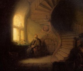 Рембрандт «Философ, размышляющий в своей комнате»
