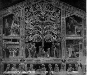 Фреска Таддео Гадди «Древо жизни» (около 1360 г.) Флоренция, церковь Санта Кроче, капелла Барончелли.