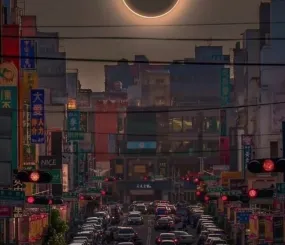 Снимок затмения был сделан в Цзяи, на Тайване. 8 апреля 2024