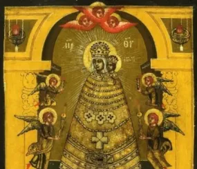 Икона Божией Матери "Прибавление Ума", 1738 год. Иконописец игумен Савватий