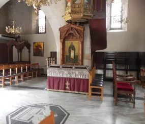 Мощи преподобного в соборном храме обители