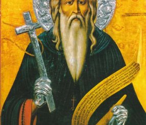 Икона преподобного в иконостасе соборного храма обители