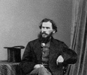 Лев Толстой во время первого заграничного путешествия (1861,Брюссель).Автор: И. Жерюз 