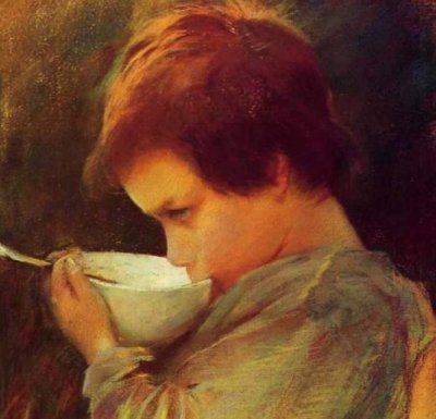 Ребенок, пьющий молоко, 1868 г.