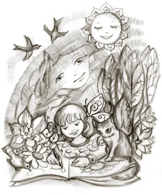 Сеяла Радуга краски. Рисунок Тамары Твердохлеб