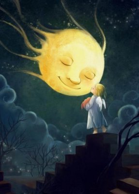 Цифровая живопись Мелани Си. «Спокойной ночи, миссис Луна»