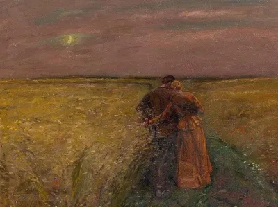 Ludwig Dettmann.A Couple in Landscape.1910