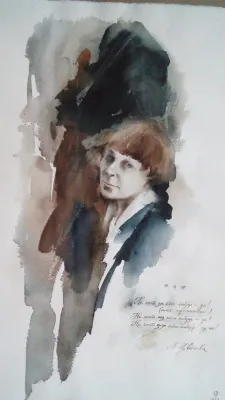 Марина Цветаева. Акварель Ирины Дмитренко, 2018 