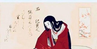 Женщина отрезает край кимоно, чтобы не побеспокоить спящую на нём кошку