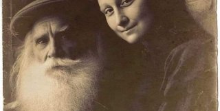 Редкая фотография Леонардо да Винчи и Моны Лизы
