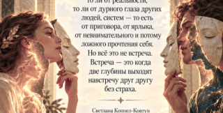 Встреча - это когда две глубины выходят навстречу друг другу без страха