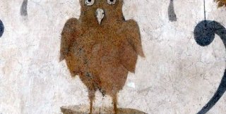 Сова, фрагмент фрески во дворце Приори